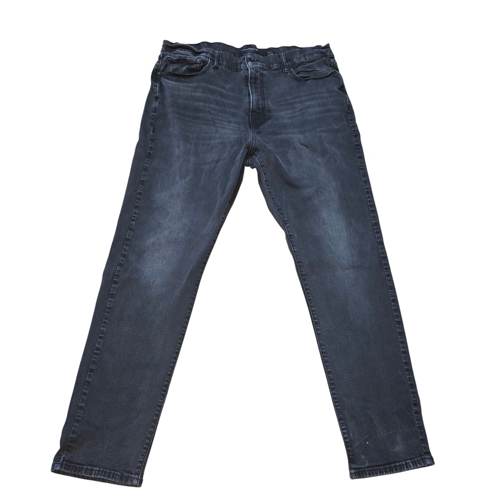 Lucky Brand 410 Athletic Slim Mens Black Denim Jeans 40x32 Faded‎ Wash Pants
